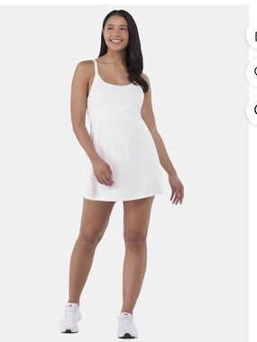 Avia White Racerback Ribbed Mini Active Tennis Dress Size XL NWT